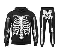 Generisch Tuta da uomo alla moda con cappuccio con grafica di Halloween, elegante outfit per il tempo libero per feste, celebrazioni, attività all'aperto, comodo compagno in primavera, abbigliamento