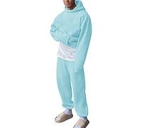 Generisch Tuta da uomo alla moda, elegante combinazione in due pezzi con pratica cinghia tascabile, tessuto traspirante per una moda elegante e casual, Bu2, M