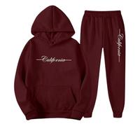 Generisch Tuta da uomo alla moda in due pezzi con cappuccio e pantaloni da jogging, comoda e sportiva, per il tempo libero, la vita quotidiana e le attività all'aperto