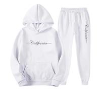 Generisch Tuta da uomo alla moda in due pezzi con cappuccio e pantaloni da jogging, comoda e sportiva, per il tempo libero, la vita quotidiana e le attività all'aperto