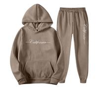 Generisch Tuta da uomo alla moda in due pezzi con cappuccio e pantaloni da jogging, comoda e sportiva, per il tempo libero, la vita quotidiana e le attività all'aperto