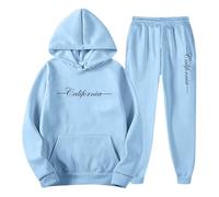Generisch Tuta da uomo alla moda in due pezzi con cappuccio e pantaloni da jogging, comoda e sportiva, per il tempo libero, la vita quotidiana e le attività all'aperto