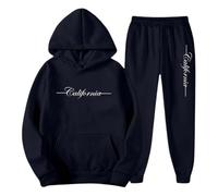 Generisch Tuta da uomo alla moda in due pezzi con cappuccio e pantaloni da jogging, comoda e sportiva, per il tempo libero, la vita quotidiana e le attività all'aperto