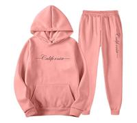 Generisch Tuta da uomo alla moda in due pezzi con cappuccio e pantaloni da jogging, comoda e sportiva, per il tempo libero, la vita quotidiana e le attività all'aperto