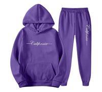 Generisch Tuta da uomo alla moda in due pezzi con cappuccio e pantaloni da jogging, comoda e sportiva, per il tempo libero, la vita quotidiana e le attività all'aperto