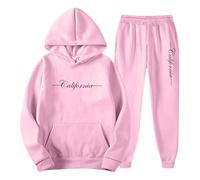 Generisch Tuta da uomo alla moda in due pezzi con cappuccio e pantaloni da jogging, comoda e sportiva, per il tempo libero, la vita quotidiana e le attività all'aperto