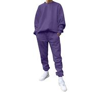 Generisch Tuta da uomo alla moda, in due pezzi, con scollo a U, senza spalline, con coulisse, per una moda casual, Lilla, M