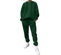 Generisch Tuta da uomo alla moda, in due pezzi, con scollo a U, senza spalline, con coulisse, per una moda casual, verde militare, M