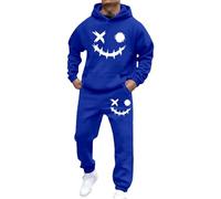 Generisch Tuta da uomo con cappuccio, pantaloni da jogging stampati, comode, versatili, per tutti i giorni, tempo libero, passeggiate in città, inverno