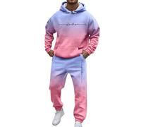 Generisch Tuta da uomo con cappuccio per tutti i giorni, taglio comodo, versatile, elegante, indossabile tutto l'anno, outfit perfetto per ogni occasione, Viola chiaro, XL