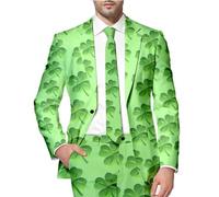 Generisch Tuta da uomo festiva in design Saint Patrick's Day con esclusivo motivo a quadrufogli, verde, 3XL