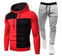 Generisch Tuta da uomo invernale in pile con chiusura lampo per un comfort casual e alla moda, design moderno a pois, Colore: rosso, M