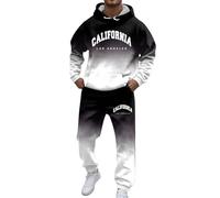 Generisch Tuta da uomo per l'uso quotidiano con cappuccio più comoda e larga, perfetta per tutte le stagioni, elegante e versatile per tutti i giorni, Nero , S