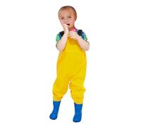 Generisch Tuta in pile da donna e ragazza, per la pesca, per bambini, impermeabile, caccia, pesca, con stivali, tuta per bambini 140, giallo., 6-7 Jahre