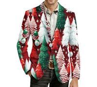 Generisch Tuta natalizia da uomo, in velluto a coste, per Natale, feste, da lavoro, per il tempo libero, Santa Claus Xmas, Rosso 7., 3XL