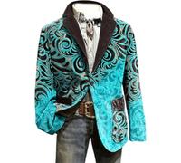 Generisch Tuta natalizia da uomo, in velluto a coste, per Natale, feste, da lavoro, per il tempo libero, Santa Claus Xmas, Blau31, 3XL