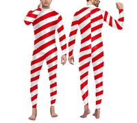 Generisch Tuta natalizia per spettacoli sul palcoscenico da uomo con design festivo, Colore: rosso, L