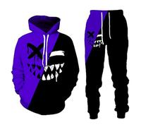 Generisch Tuta sportiva da uomo e donna, per il tempo libero, con nappe, invernali, alla moda, comfort, Blu, 3XL