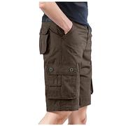Generisch Tute da uomo tinta unita con pratica borsa per il tempo libero estivo stile urbano, caffè, 6XL