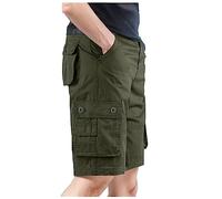 Generisch Tute da uomo tinta unita con pratica borsa per il tempo libero estivo stile urbano, verde militare, 6XL