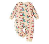 Generisch Tutina a maniche lunghe per bambini e bambine, costume di Babbo Natale, Dear Santa Baby pagliaccetto neonato, beige., 3-6 Mesi