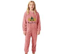 Generisch Tutina con cappuccio in pile per bambine, abbigliamento invernale caldo, morbido, tutto il giorno, per bambini, Colore: rosa., 5-6 Jahre