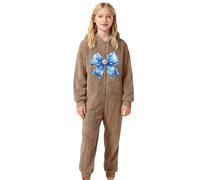 Generisch Tutina con cappuccio in pile per bambine, abbigliamento invernale caldo, morbido, tutto il giorno, per bambini, cachi, 1-2 Jahre