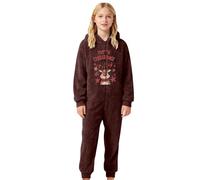 Generisch Tutina con cappuccio in pile per bambine, abbigliamento invernale caldo, morbido, tutto il giorno, per bambini, marrone, 11-12 Jahre
