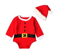Generisch Tutina festiva per bambini con vestito natalizio My First Christmas Outfit Baby Little Elf Baby Body, Colore: rosso, 3-6 mesi