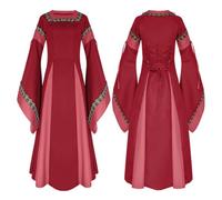 Generisch Tutto sulla rivista di storia del mondo medievale, festa, sera, banchetto, aspetto cosplay, costume da cosplay da donna, Colore: rosso, S