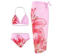 Generisch Un bellissimo elegante bikini a due pezzi con motivo floreale per ragazze adolescenti - ideale per gite tropicali in spiaggia, feste calde in piscina e rilassanti vacanze estive, Colore