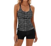 Generisch Un costume da bagno da donna alla moda, in due pezzi, in stile casual e alla moda, con design tankini, ideale per le giornate estive in spiaggia, le vacanze e le attività ricreative nella