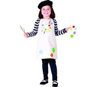 Generisch Un meraviglioso artista creativo, set completo per bambine di gioco di ruolo, travestimento, Halloween, feste, palcoscenico, gioco di performance (bianco, 5-6 anni)