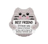 Generisch Uncinetto positivo per gatti - uncinetto positivo fatto a mano | Supporto emotivo lavorato a maglia con messaggio | Funny Kitty peluche | Maglia Doretor - Cestello per Emotivamente