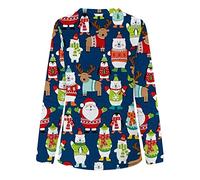 Generisch Uniforme di lavoro lunga scollo a V Maniche Top Camicetta donna Camicetta Farming Simulator 19, Blu, S