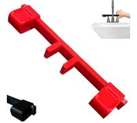Generisch Universal Faucet Handle Lock for Double Sinks, Child & Pet Safety Guard with Central Pipe, Anti-Slip Kitchen Bathroom Stopper, Quick-Install Faucets Stopper (rosso)