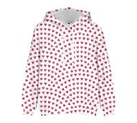 Generisch Uomini e donne con la stessa felpa con cappuccio di San Valentino casual Coppie indossano design con cappuccio pieno di stampa Be-Fan Trend comodo gilet uomo maniche, Colore: rosa., L