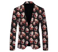 Generisch Uomo alla moda per occasioni festive, elegante abbigliamento da lavoro con esclusivo design stampato, Nero , L