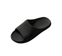 Generisch Uomo Coppia di Pantofole Bagno Pantofole Pantofole Piatto Striscia Monocolore Pantofole Scarpe Uomo Business Sneaker, Nero , 42 EU