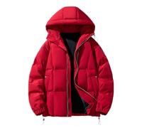 Generisch Uomo invernale con traspirante per il freddo estremo, impermeabile, leggero comfort per le attività all'aria aperta, moda quotidiana con calda imbottitura, Colore: rosso, S
