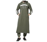 Generisch Uomo Musulmano Caftano Medio Oriente Arabo Malesia Robe Con Cappuccio Taiji Abbigliamento Manica Lunga Sciolto Felpa Arabo Islamico Felpa con Cappuccio Vestiti Inverno Musulmano Arabia