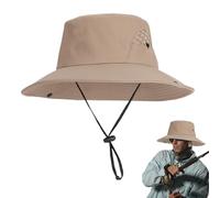 Generisch UPF50+, cappello da sole per uomo, con protezione UV | protezione per la testa a tesa larga con coulisse elastica per baseball, donne, papà, golf, campeggio, viaggi, giardinaggio, cachi, L