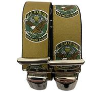 Generisch US MARINE - Bretelle Marines - Screaming Eagles - aquila larga 35 mm a forma di H con 4 clip extra forti di www.vienna-fashion.at Austria/ US-MarineBraunGlattST-047