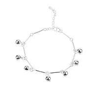 Generisch Valentine Bracciale Scelta Gioielli Small Bell Girl Temperamento Versatile Argento Larghezza Bracciale Perline Anelli, Taglia unica, Metallo