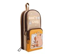 Generisch Valigetta per matite con design Carpincho - Capincho Design Stationery | Pila per salvare penne, un caso scolastico di grande capacità a forma di penna per ragazze e ragazzi, Happy Capybara