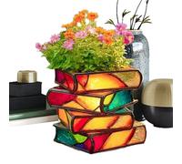Generisch Vaso da fiori a forma di libro, decorazione 3D, per la casa, il giardino, il balcone, la terrazza, la scrivania, gli amanti dei libri