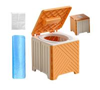 Generisch Vaso da notte da campeggio - WC portatile pieghevole con morbido cuscino in PVC | serbatoio dei rifiuti anti-perdite | WC esterno per veicoli di uso bambini adulti 70 kg