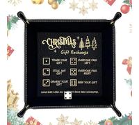 Generisch Vassoio da gioco a cubetti, vassoio portatile in similpelle per cubetti, vassoio da gioco con regole incise per soggiorno, dormitorio