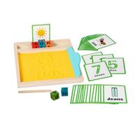 Generisch Vassoio di sabbia per bambini - Vassoio in legno di sabbia in confezione grande, gioco di sensi per imparare a parlare per bambini e ragazze prescolari, educazione speciale a casa