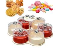 Generisch Vassoio girevole per snack, per noci e snack, vassoio per verdure con coperchio, per bambini, adulti, viaggi, picnic, catering, eventi, feste, buffet